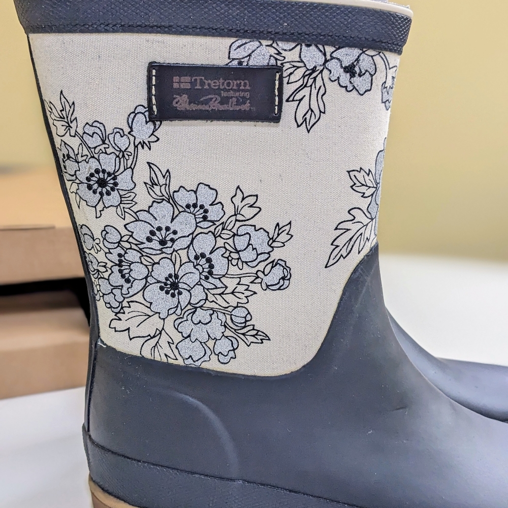 Tretorn Rain Boots Elsa William Morris Black Rain Women's size 5 - Picture 6 of 13